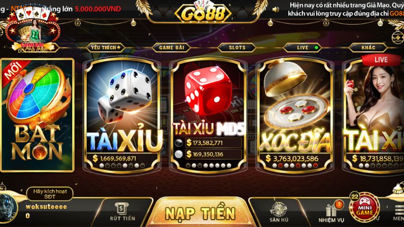 Điểm vượt trội của trò chơi Tài Xỉu tại Go88