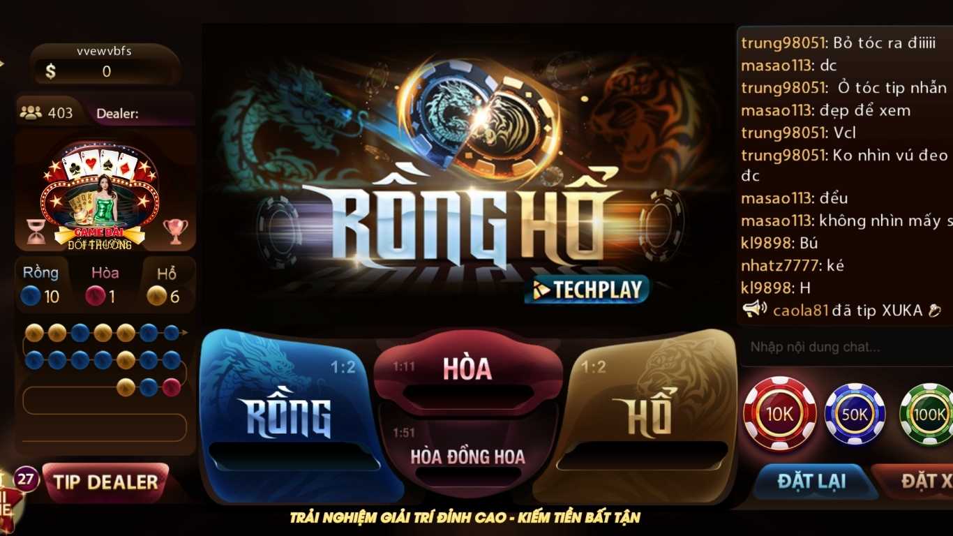 Giới thiệu game bài đổi thưởng trực tuyến Rồng Hổ