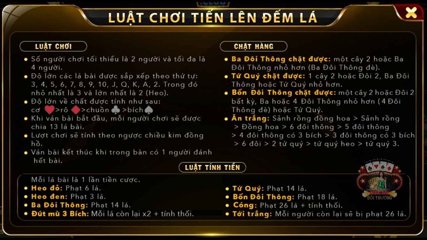 Tìm hiểu cách chơi game bài Tiến Lên Đếm Lá