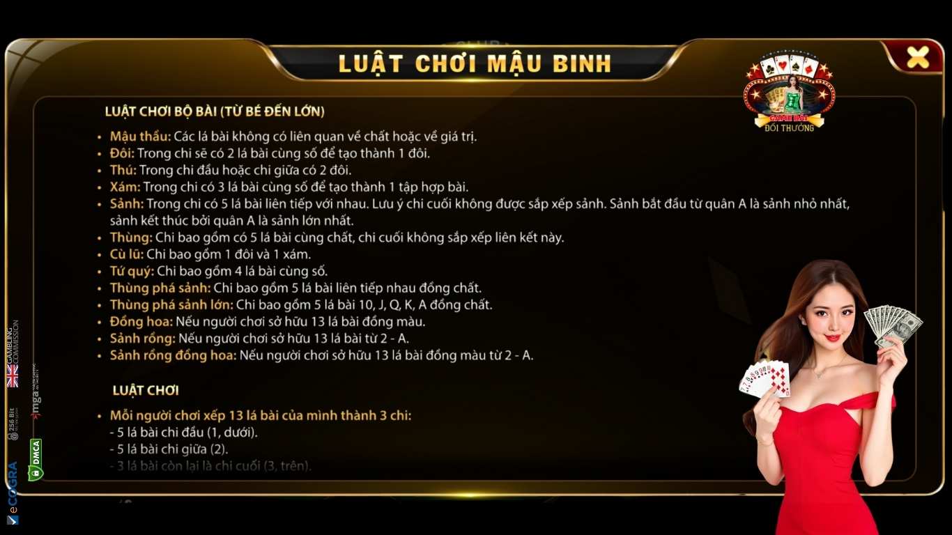Tìm hiểu luật chơi của game bài Mậu Binh