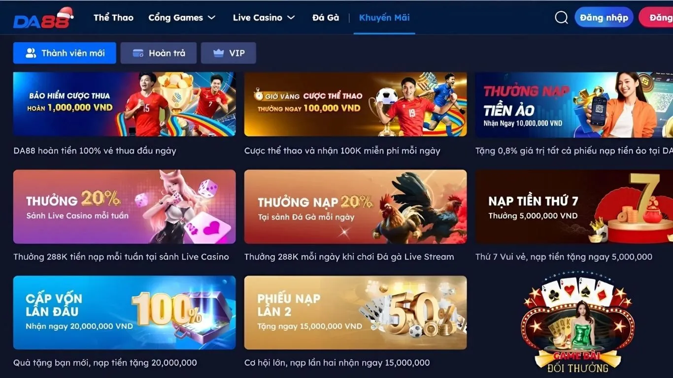 Cập nhật khuyến mãi DA88 mới nhất Cập nhật khuyến mãi DA88 mới nhất